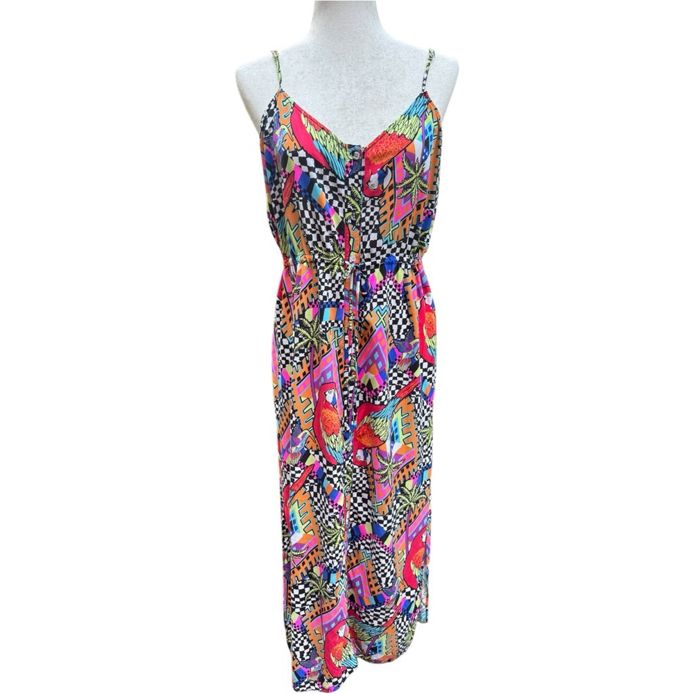 Mara Hoffman Swim Collection Parrot Print Midi Dress Size M – Tropical Festival - Picture 11 of 12